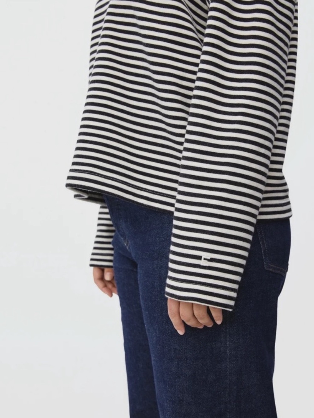 Everlane The Turtleneck Sweatshirt Boxy Small Stripe - Picture 3 of 7